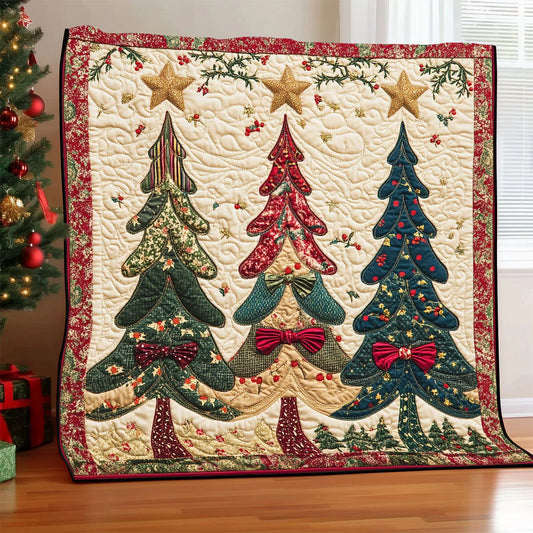 Golden Era Patchwork Tree Quilt Blanket