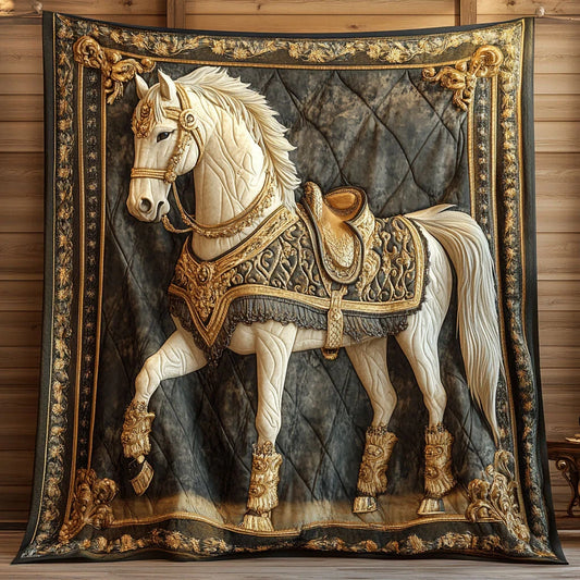 Golden Guardian Quilt Blanket