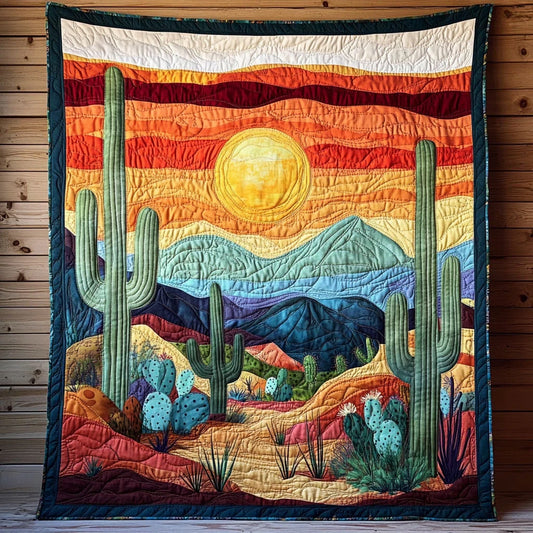 Golden Horizon Quilt Blanket