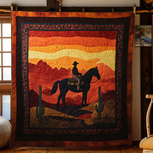 Golden Horizon Quilt Blanket