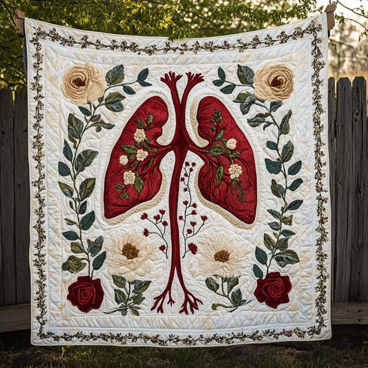 Golden Leaf Lung Quilt Blanket