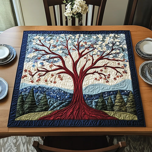 Golden Leaves Quilted Table Topper