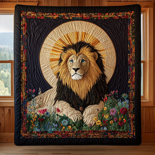 Golden Lion Quilt Blanket