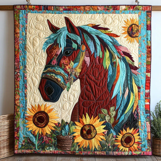 Golden Mane Quilt Blanket