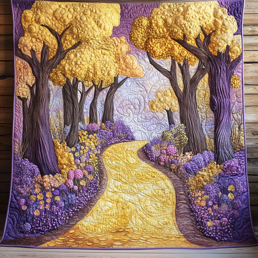 Golden Pathway Quilt Blanket