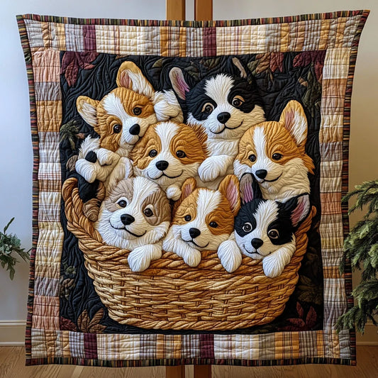 Golden Pups Quilt Blanket