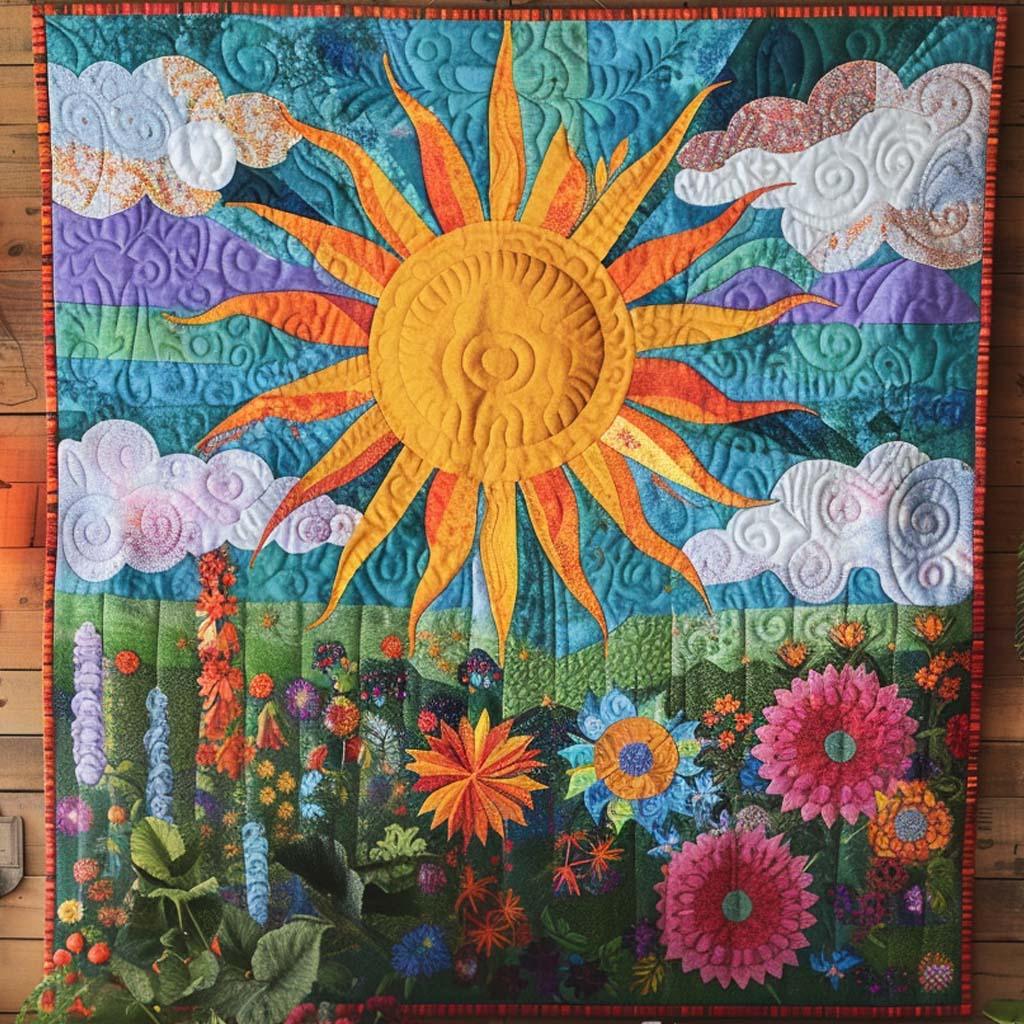 Golden Retreat Quilt Blanket - Quilted Blanket by OtterMia