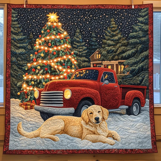 Golden Retriever's Christmas Quilt Blanket