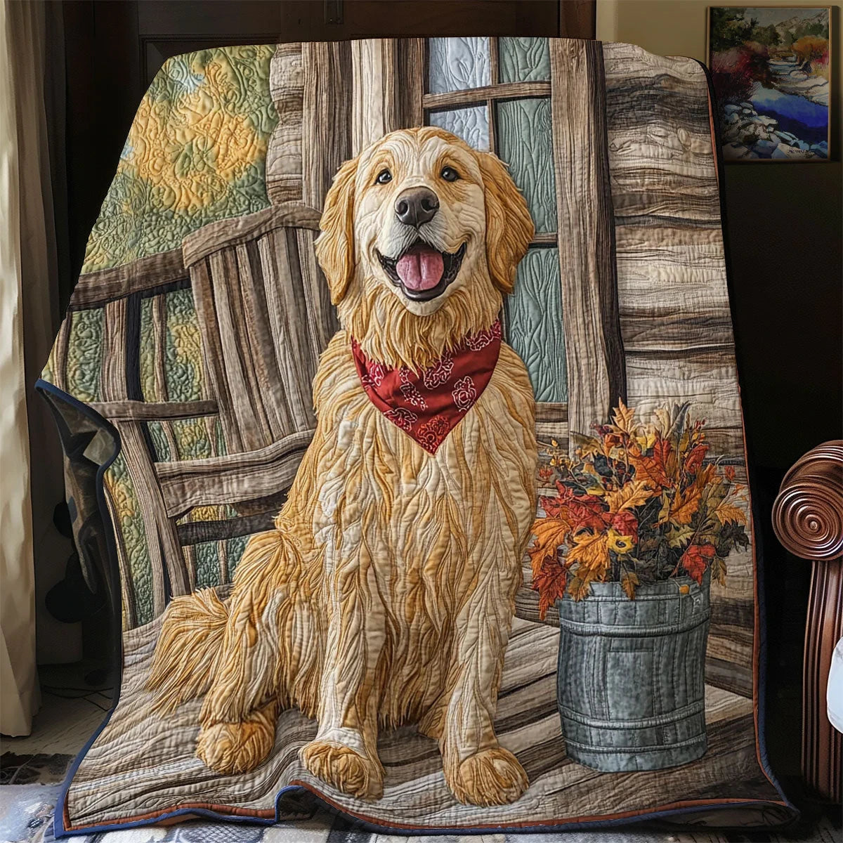 Golden Smile Quilt Blanket