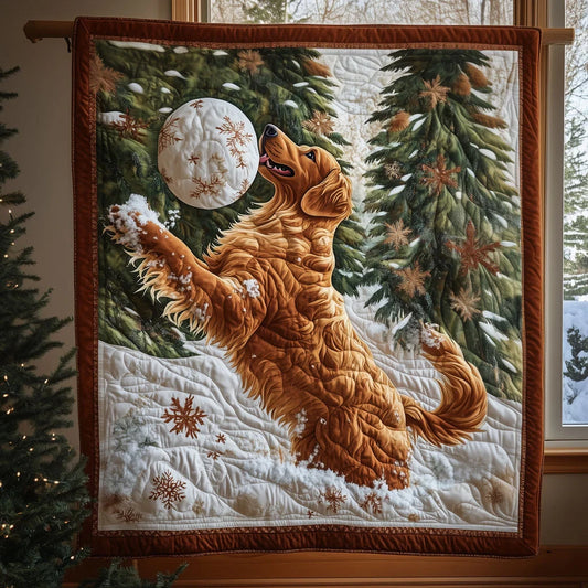 Golden Snowball Quilt Blanket