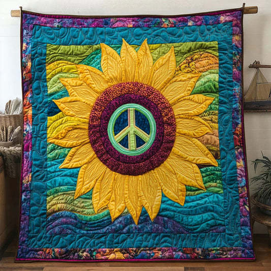 Golden Soul Sunflower Quilt Blanket