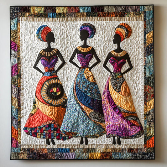 Golden Spirit Woman Quilt Blanket