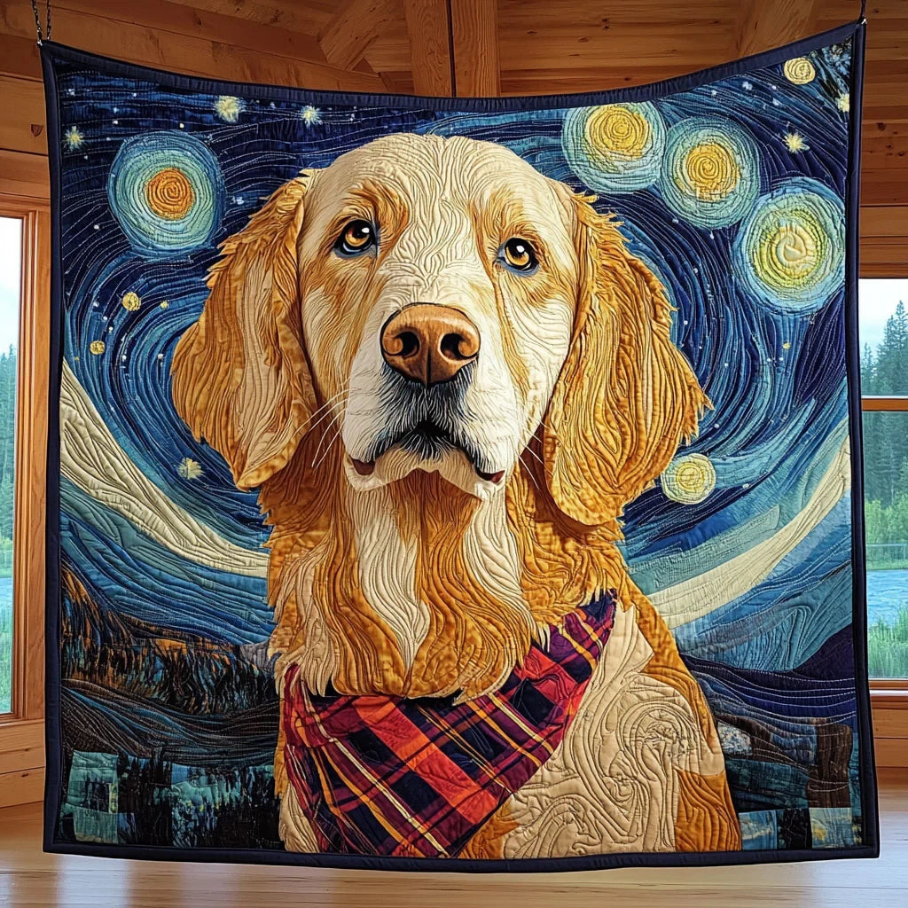 Golden Starry Quilt Blanket