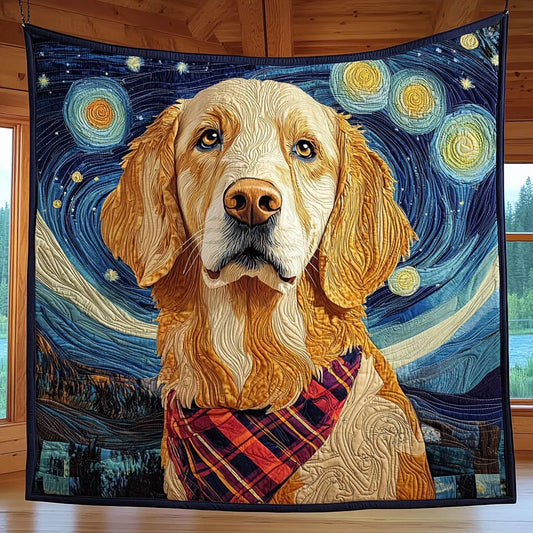 Golden Starry Quilt Blanket