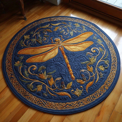 Golden Twilight Quilted Round Mat