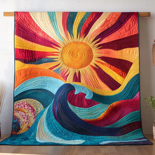 Golden Waves Quilt Blanket