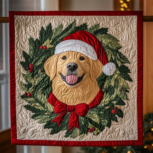 Golden Wreath Quilt Blanket
