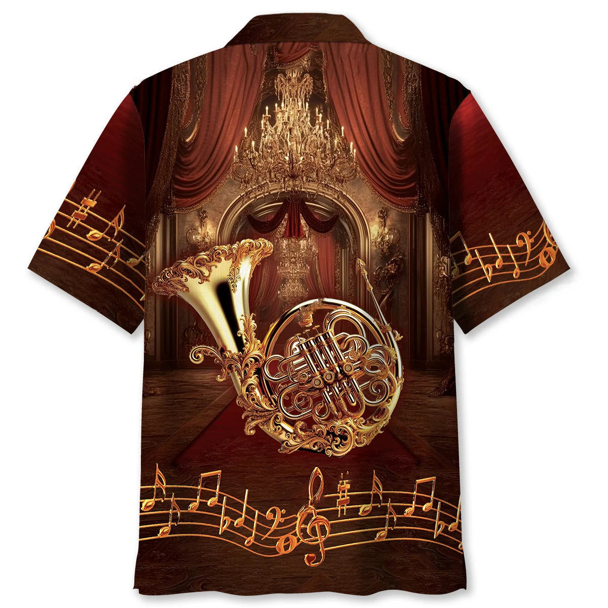 Golden French Horn Ballroom Hawaiian Shirt