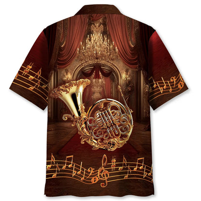 Golden French Horn Ballroom Hawaiian Shirt