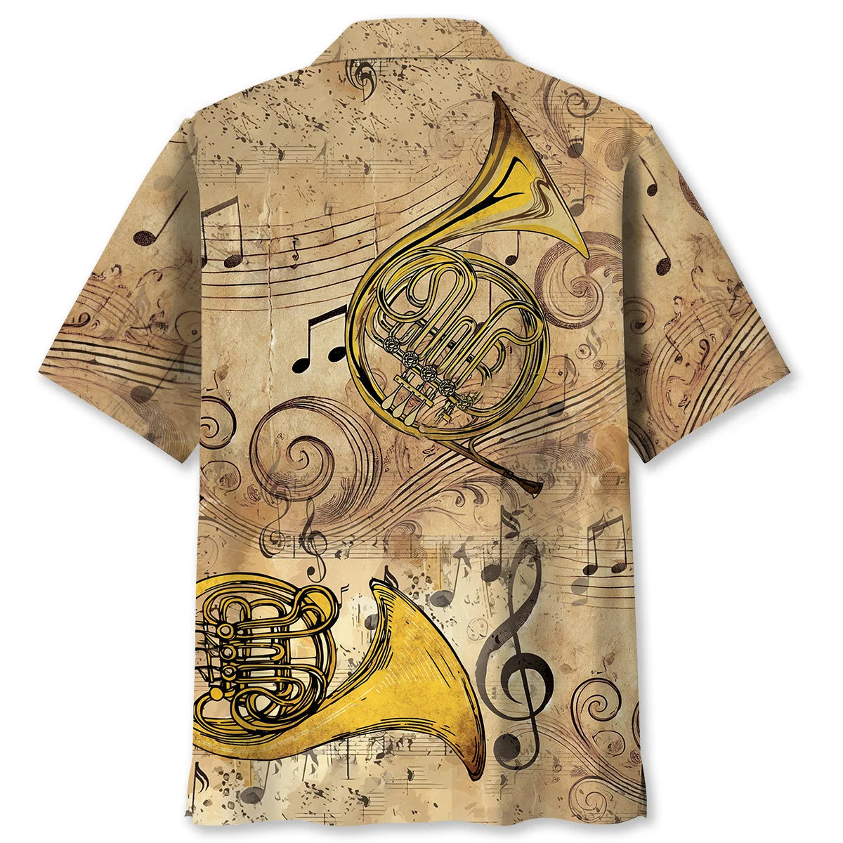 Golden French Horn Hawaiian Shirt