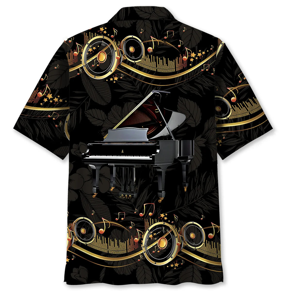Golden Grand Piano Hawaiian Shirt