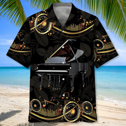 Golden Grand Piano Hawaiian Shirt