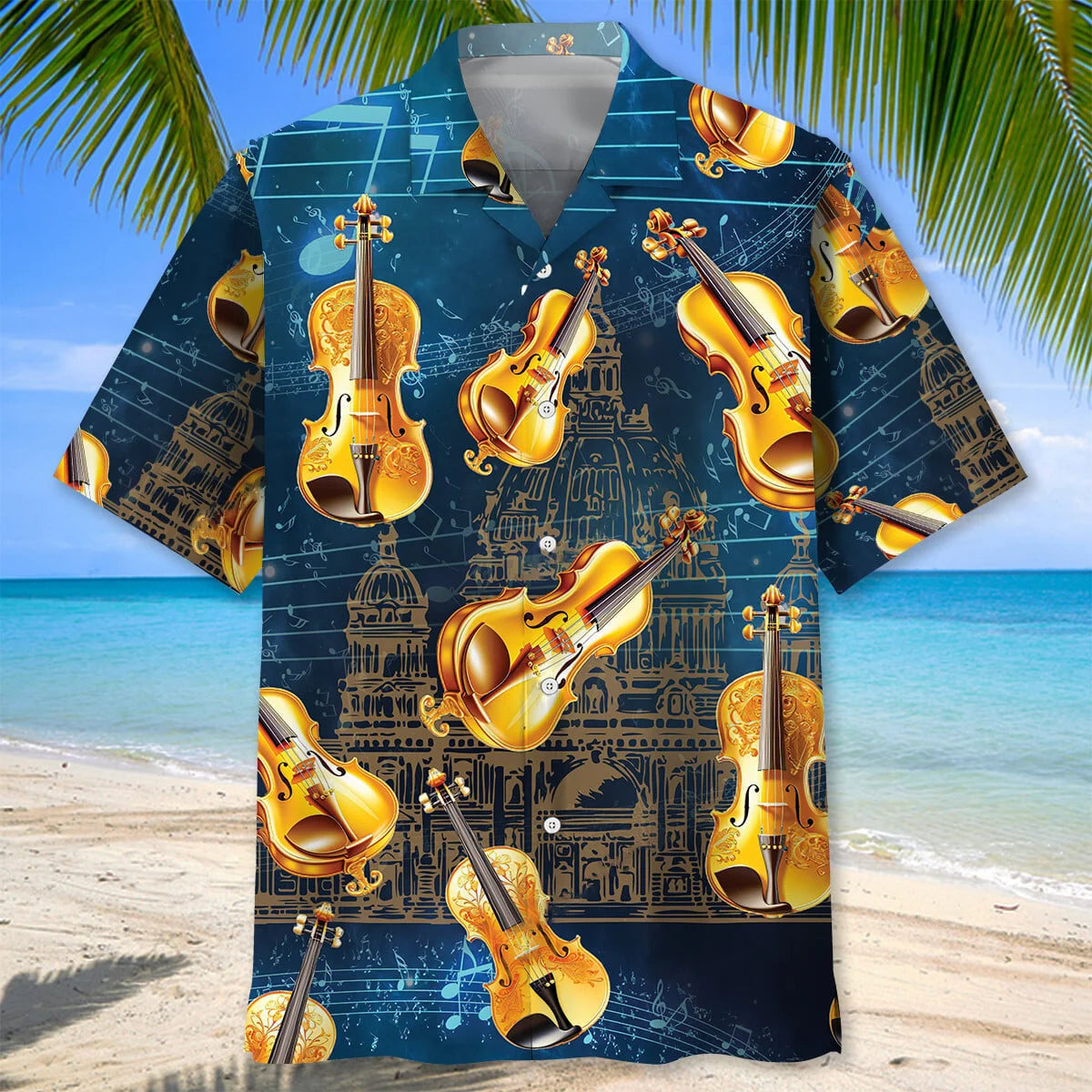 Golden Violin Hawaiian Shirt