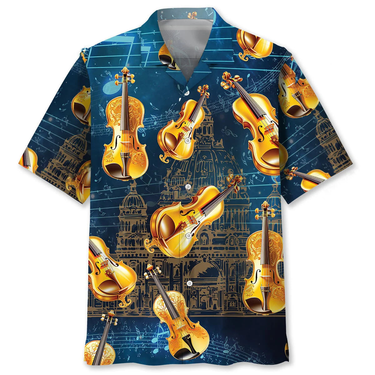 Golden Violin Hawaiian Shirt