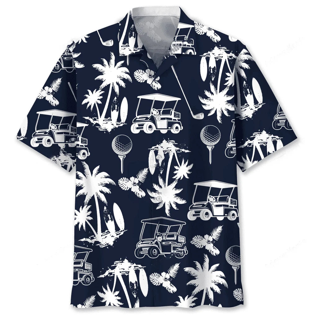 Golf Black Hawaiian Shirt