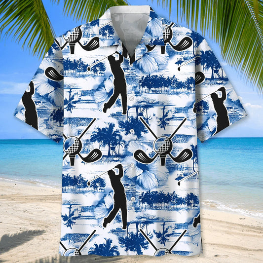 Golf Blue Nature Hawaiian Shirt - S - hawaiian shirt