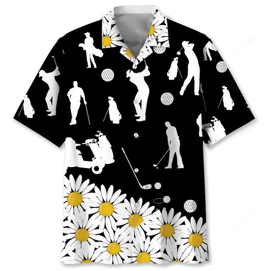 Golf Daisy Flower Hawaiian Shirt - S - hawaiian shirt
