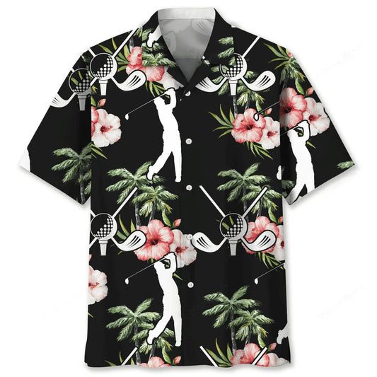 Golf Nature Flower Hawaiian Shirt - S - hawaiian shirt