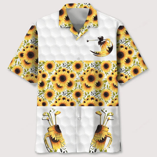 Golf Sunflower Hawaiian Shirt - S - hawaiian shirt