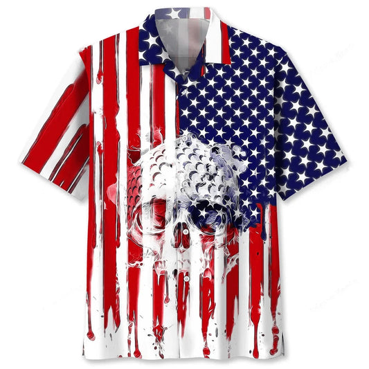 Golf Usa Flag Hawaiian Shirt - S - hawaiian shirt