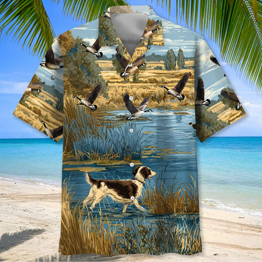 Goose Hunting Art Hawaiian Shirt - S - hawaiian shirt