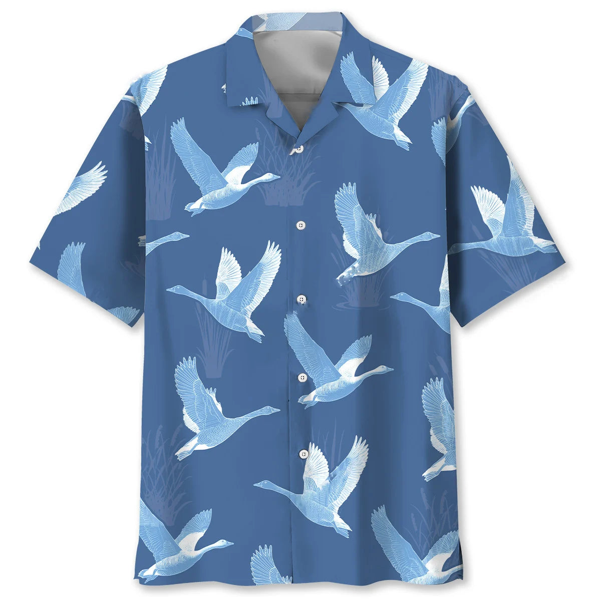 Goose Hunting Blue Hawaiian Shirt