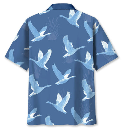 Goose Hunting Blue Hawaiian Shirt