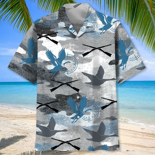 Goose Hunting Camouflage Hawaiian Shirt - S - hawaiian shirt