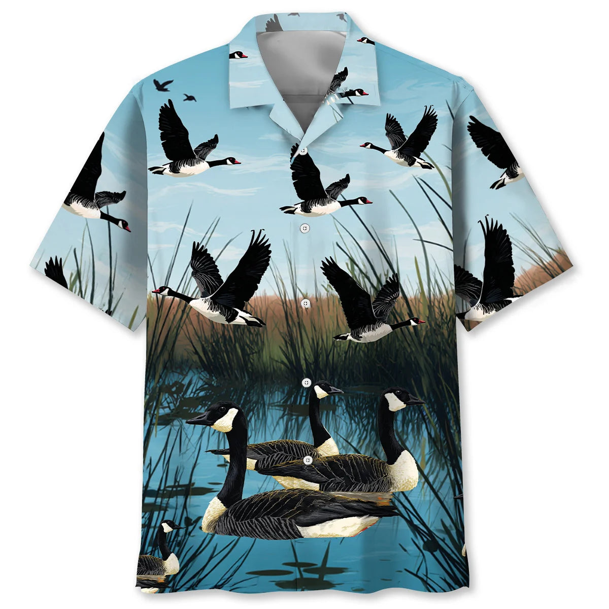 Goose Hunting Rural Field Hawaiian Shirt