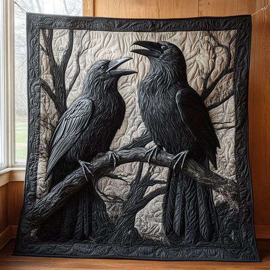 Gothic Crow Quilt Blanket