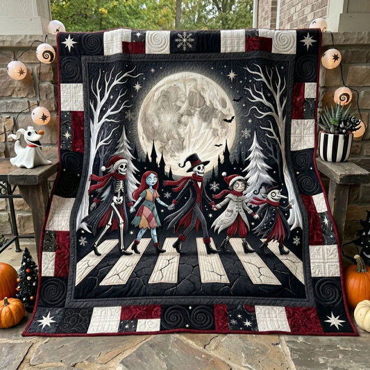 Gothic Holiday Skeleton Patchwork Quilt Blanket