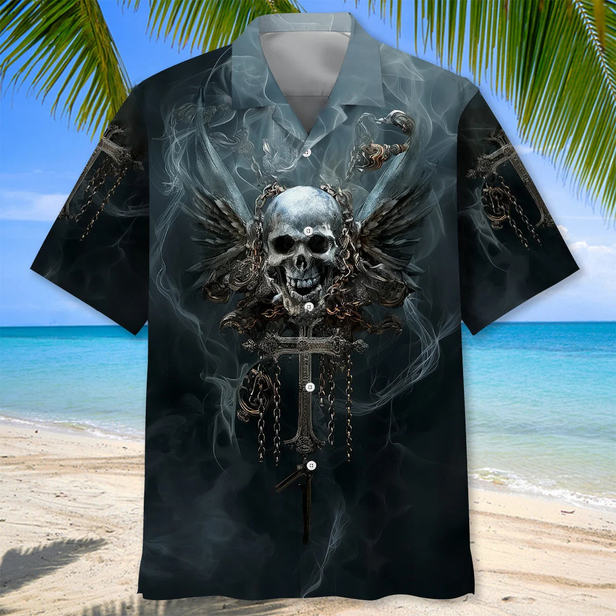 Gothic Skull Art Hawaiian Shirt