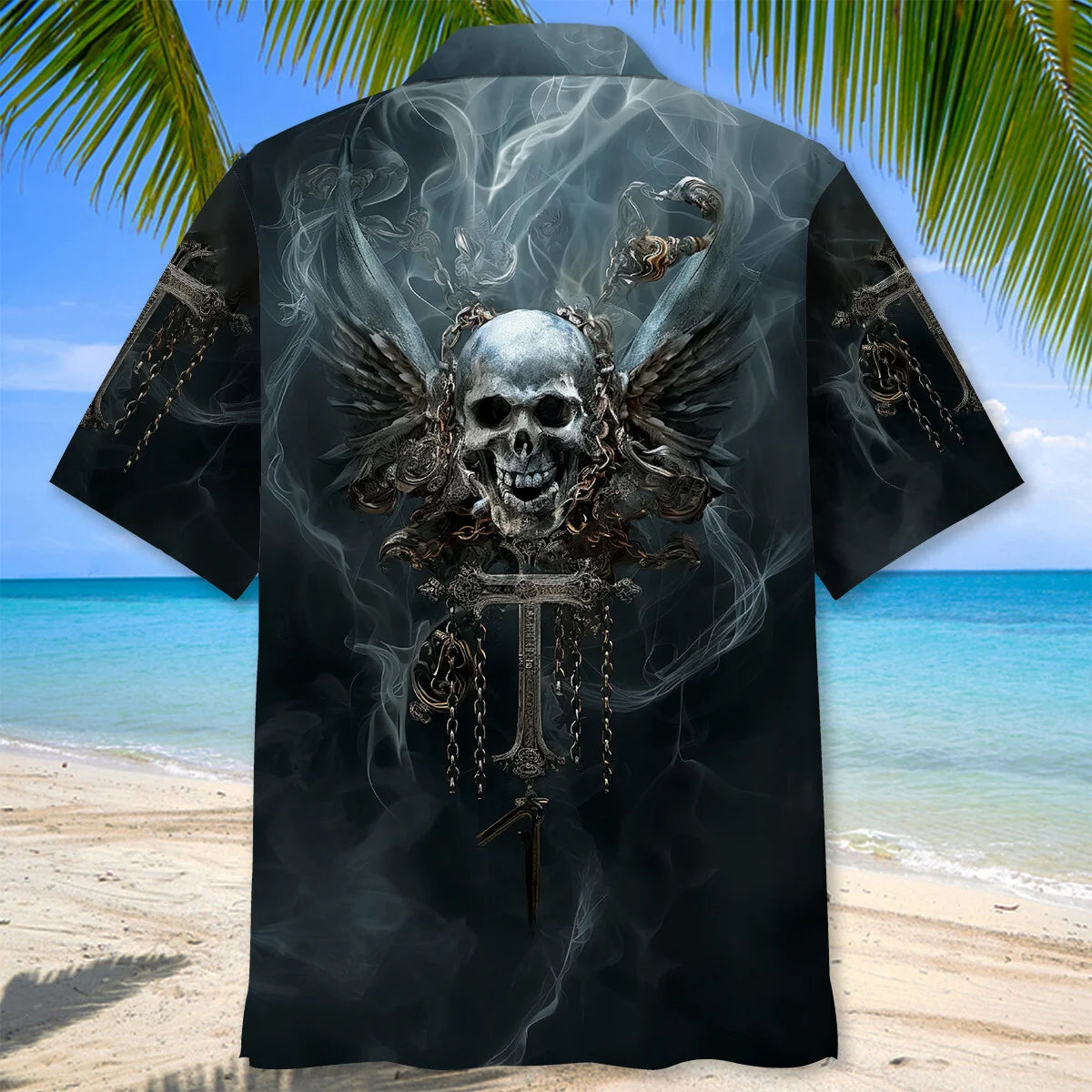 Gothic Skull Art Hawaiian Shirt