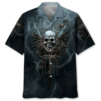 Gothic Skull Art Hawaiian Shirt