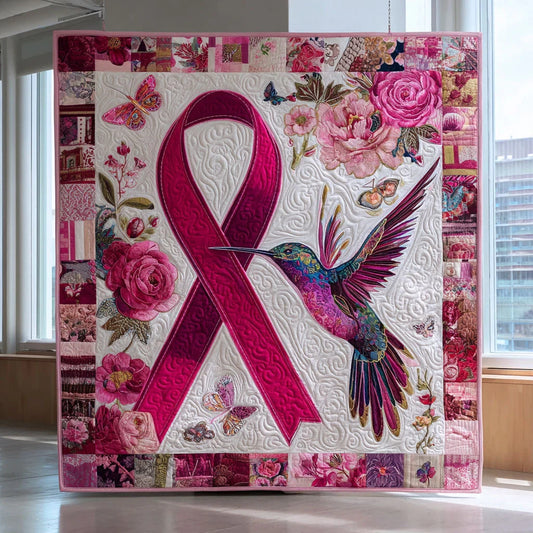 Grace Ribbon Hope Quilt Blanket