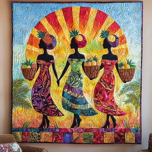 Graceful African Women Quilt Blanket