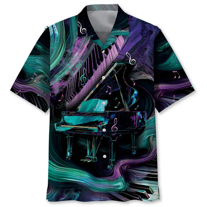 Grand Piano Magic Wave Hawaiian Shirt