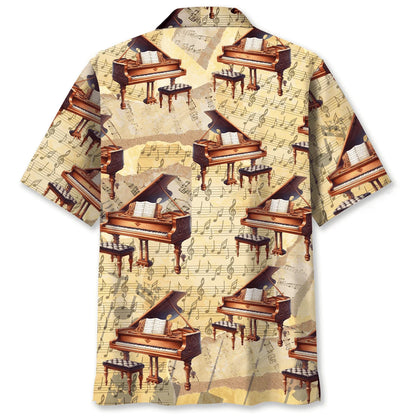 Grand Piano Music Sheet Hawaiian Shirt