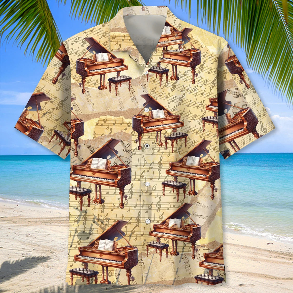 Grand Piano Music Sheet Hawaiian Shirt