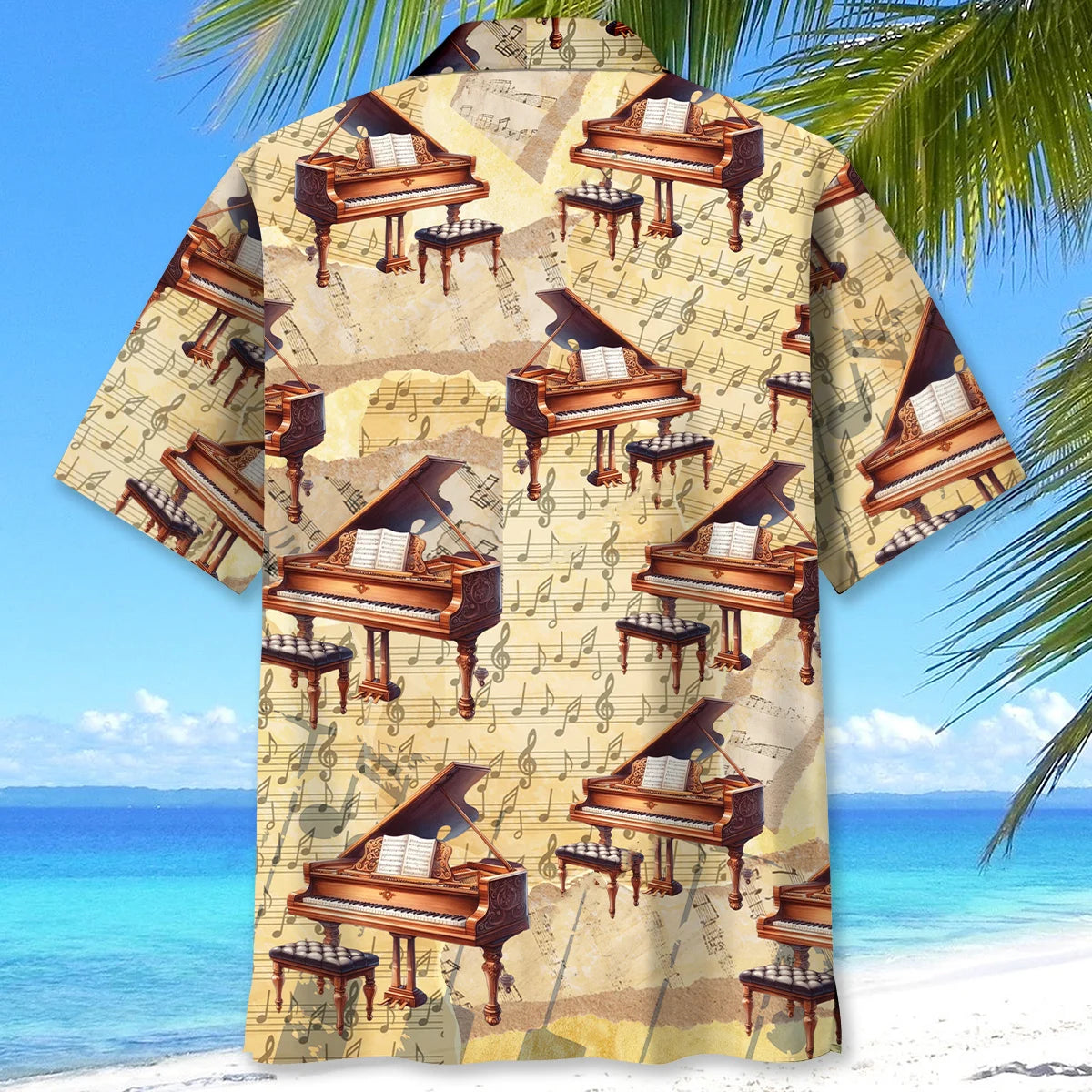 Grand Piano Music Sheet Hawaiian Shirt